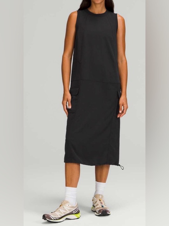 lululemon athletica Dresses & Skirts - NWOT New Lululemon Pocketed Drop-Waist Midi Dress Black